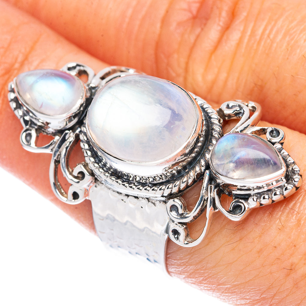 Signature Rainbow Moonstone Ring Size 7.75 (925 Sterling Silver) R2569
