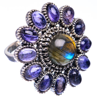 Large Labradorite, Tanzanite Ring Size 7.25 (925 Sterling Silver) R141207