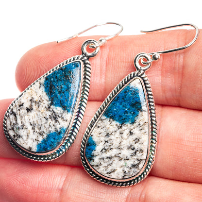 K2 Blue Azurite 925 Sterling Silver Earrings 1 5/8'