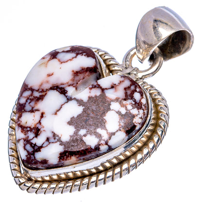 Wild Horse Jasper Heart Pendant 1 1/8" (925 Sterling Silver) P43494