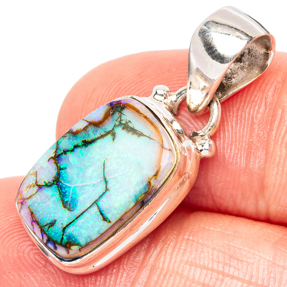 Rare Sterling Opal Pendant 1 1/8" (925 Sterling Silver) P42970