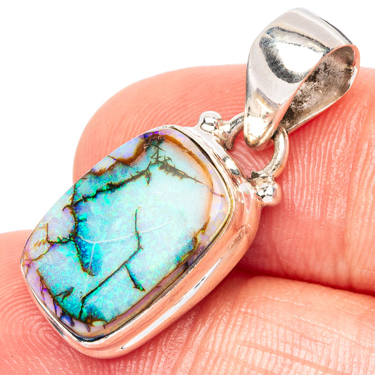 Rare Sterling Opal Pendant 1 1/8" (925 Sterling Silver) P42970