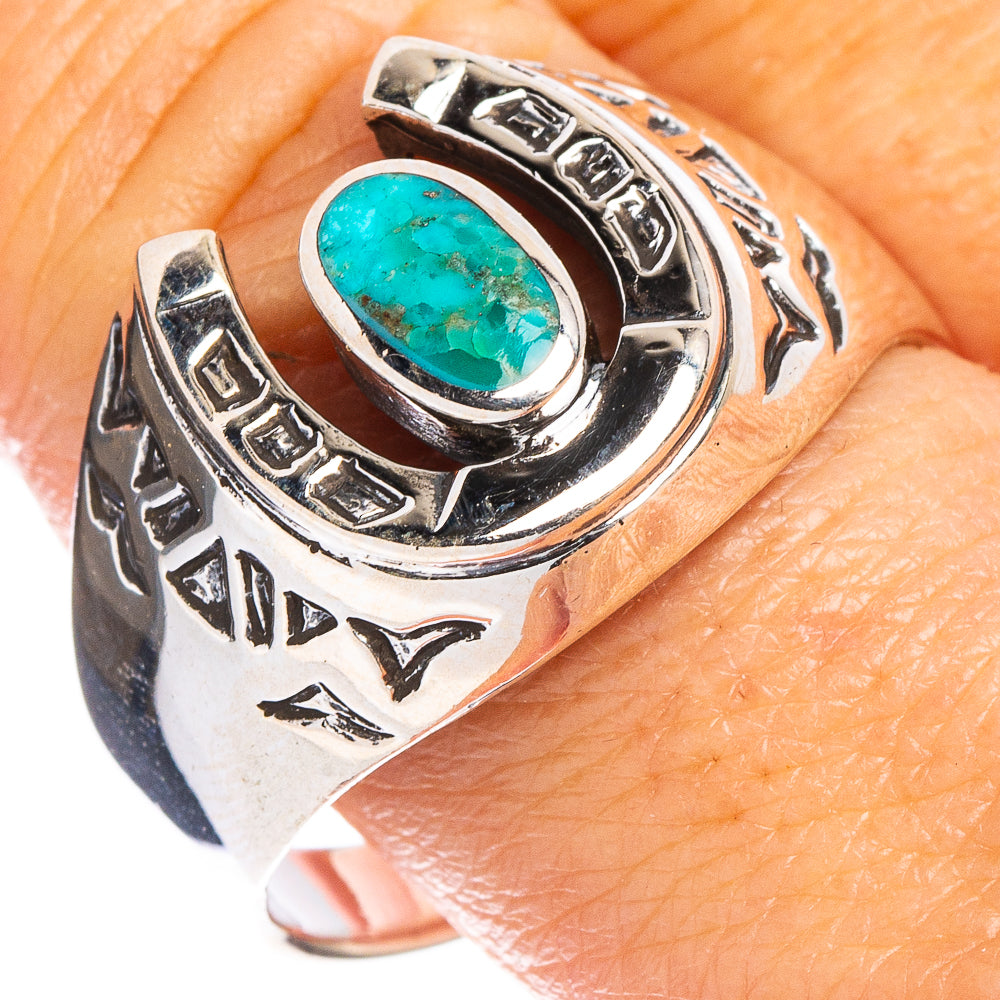 Arizona Turquoise Native Style Horseshoe Ring Size 11.75 (.925 Sterling Silver)