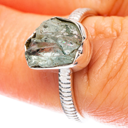Aquamarine Dainty Ring Size 6.75 (925 Sterling Silver) R5141