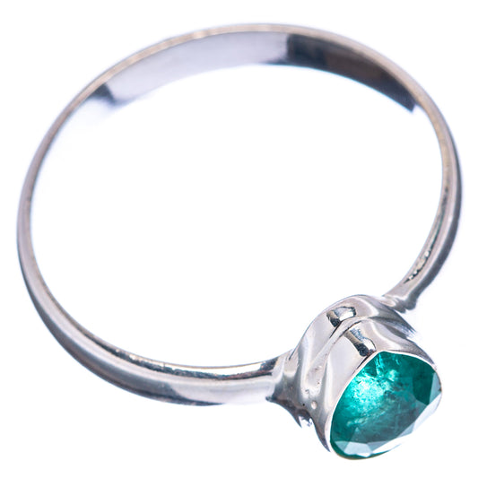 Oval green gemstone ring in .925 sterling silver, side view with slim band and bezel