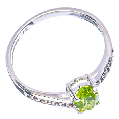 Value Faceted Peridot, Cubic Zirconia Ring Size 7 (.925 Sterling Silver)