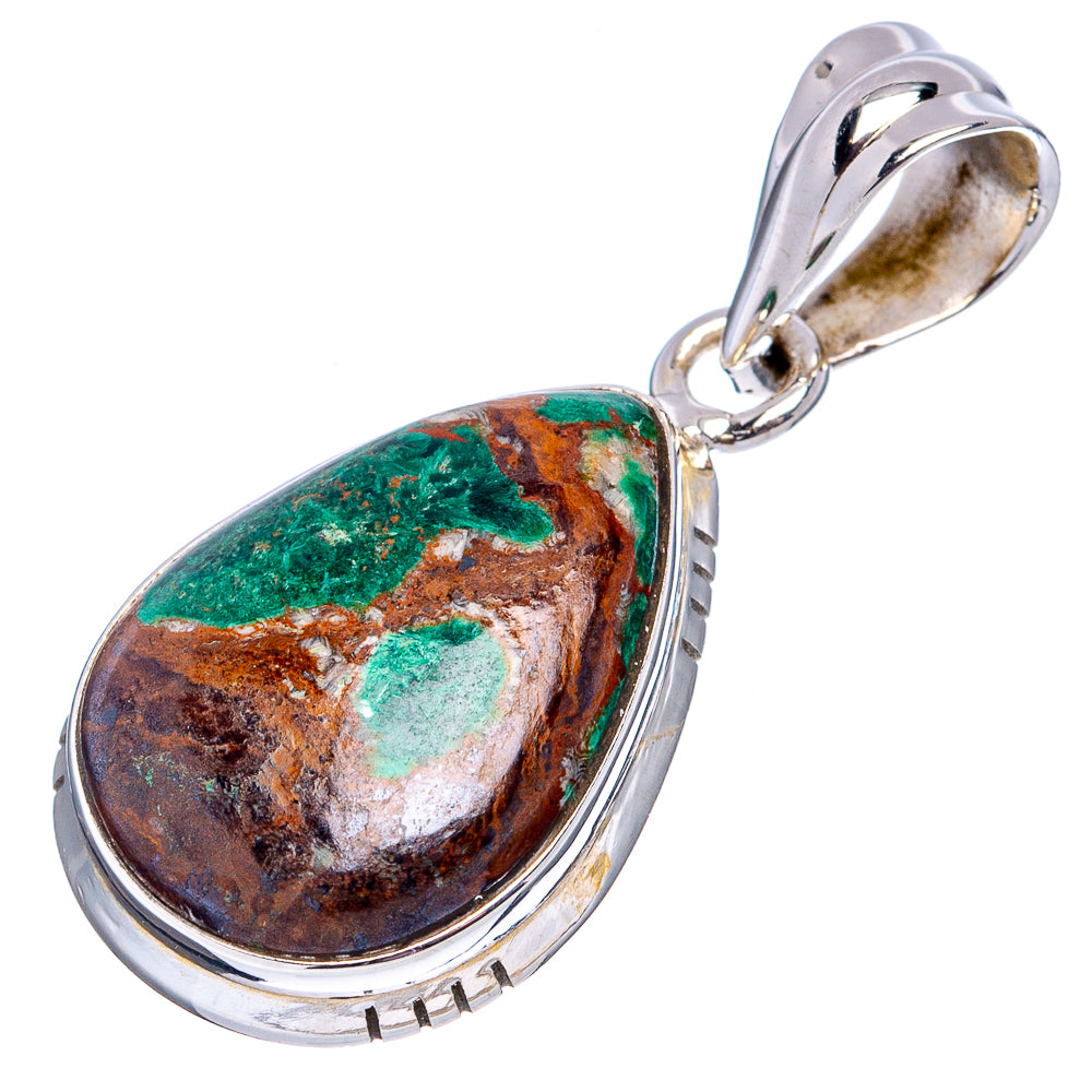 Chrysocolla Pendant 1 3/8" (.925 Sterling Silver)