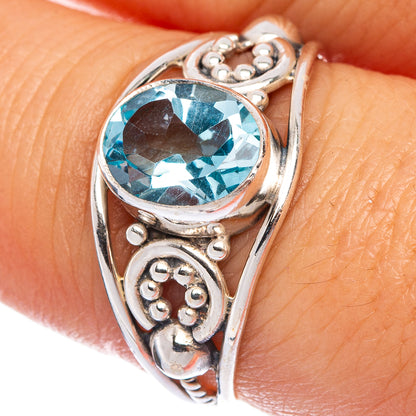 Blue Topaz Dainty Ring Size 8 (925 Sterling Silver) R145640