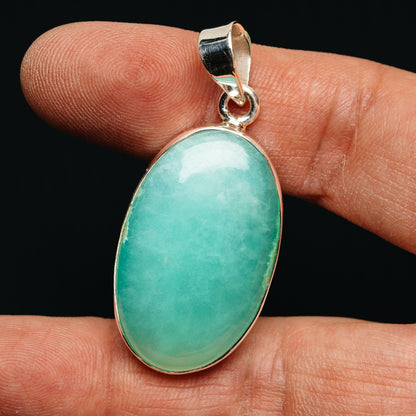 Premium Gemmy Chrysoprase Pendant 1 3/4" (.925 Sterling Silver)