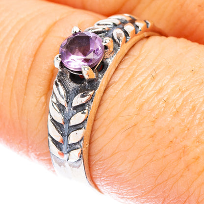 Faceted Amethyst Dainty Ring Size 7.75 (925 Sterling Silver) R146961
