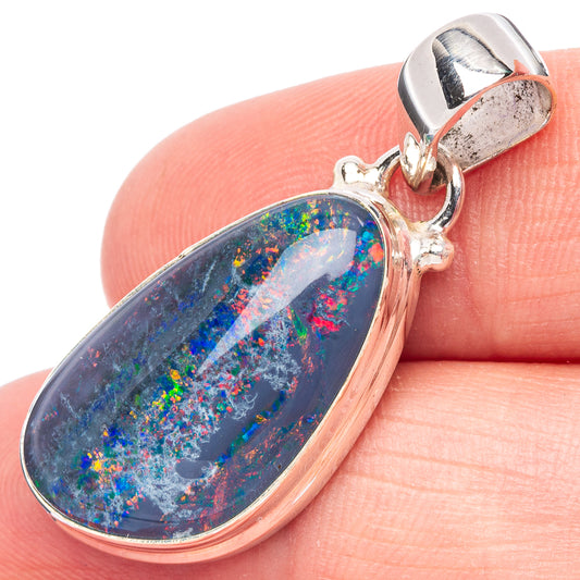 Rare Triple Opal Pendant 1 3/8" (925 Sterling Silver) P44483