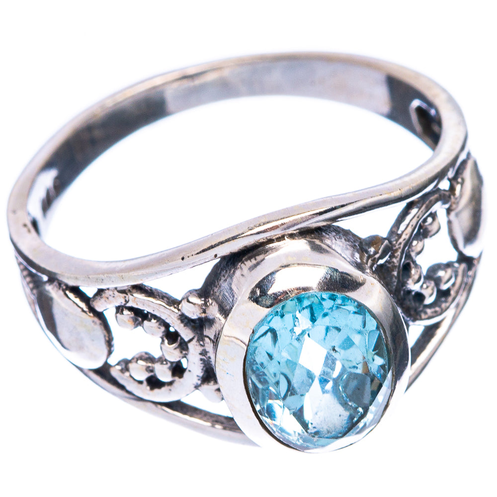 Blue Topaz Dainty Ring Size 6.75 (925 Sterling Silver) R6030