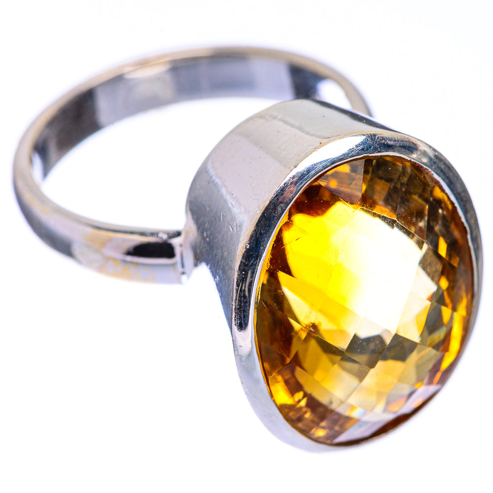 Large Faceted Citrine Ring Size 8.75 (925 Sterling Silver) R141255