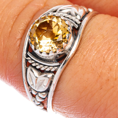 Faceted Citrine Dainty Ring Size 8 (925 Sterling Silver) R145386