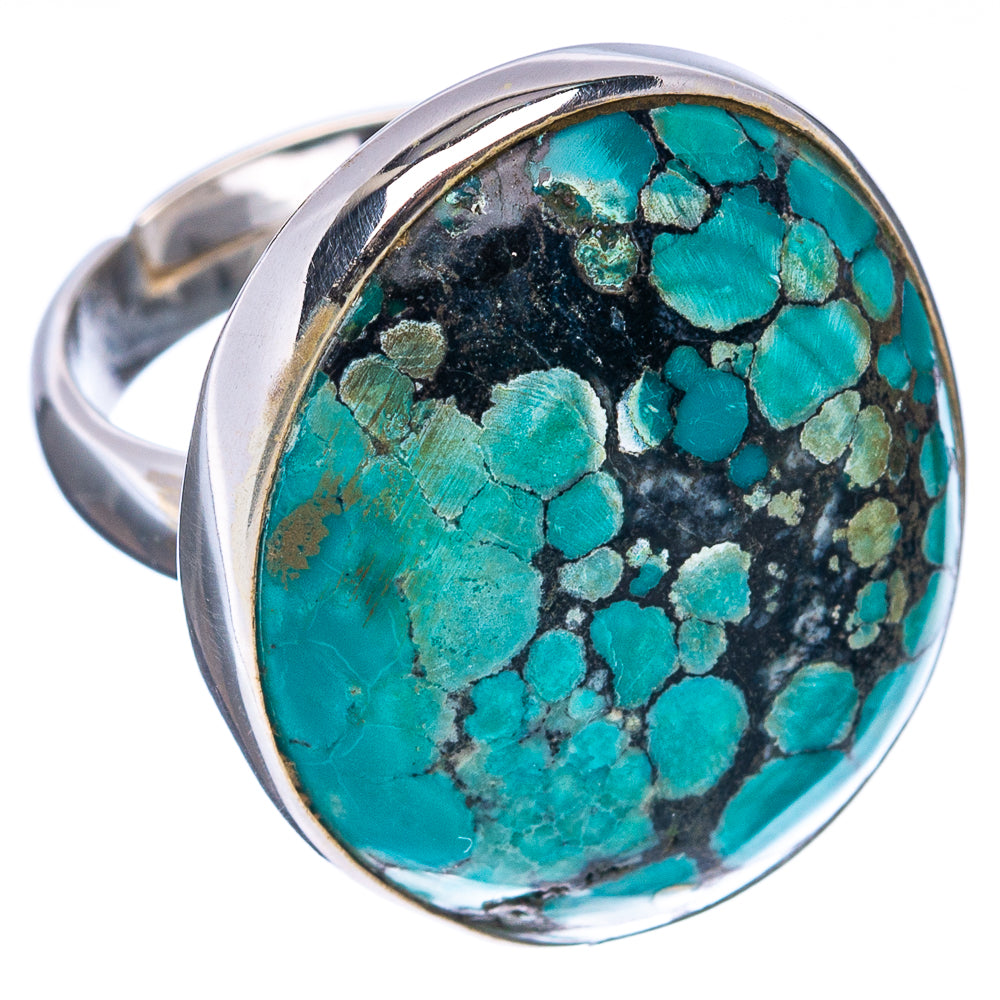 Premium Tibetan Turquoise Ring Size 6 Adjustable (.925 Sterling Silver)