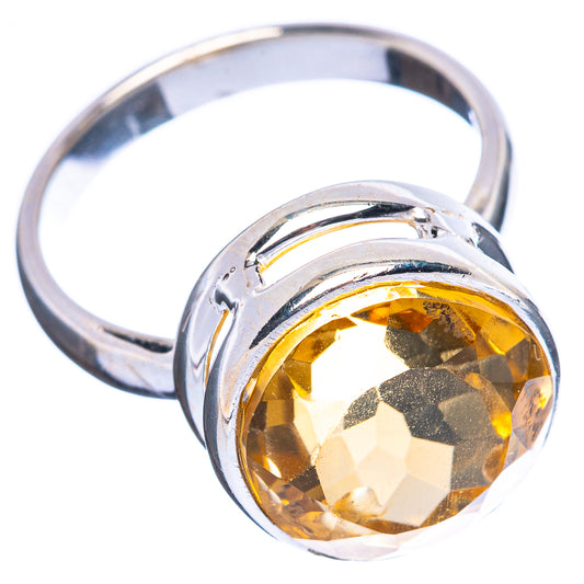 Faceted Citrine Ring Size 7 (925 Sterling Silver) R4538