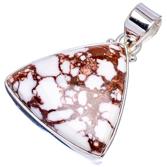Wild Horse jasper triangle pendant, .925 sterling silver bezel and bail