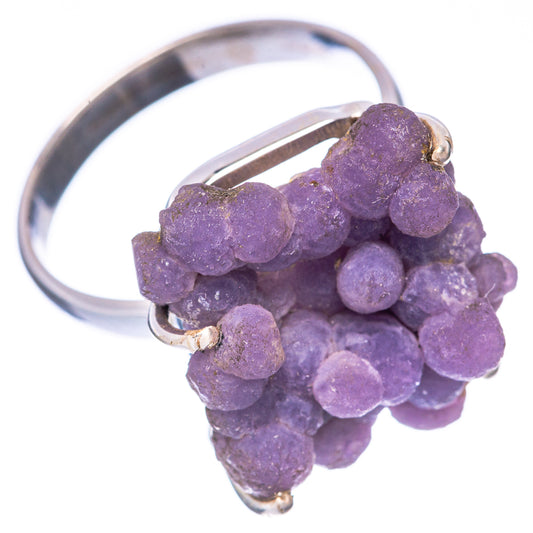 Rare Grape Chalcedony Agate Ring Size 9 (925 Sterling Silver) R1628