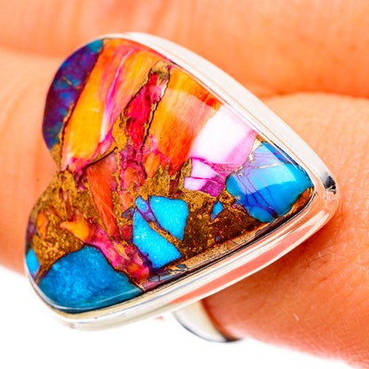 Large Kingman Pink Dahlia Turquoise 925 Sterling Silver Ring Size 8 (925 Sterling Silver) RING139684