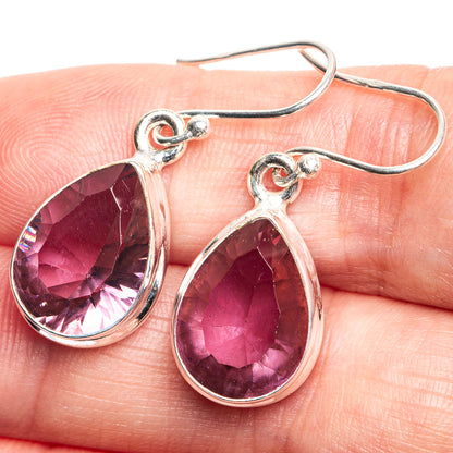 Color Change Alexandrite (Lab.) Earrings 1 1/4" (925 Sterling Silver) E432723