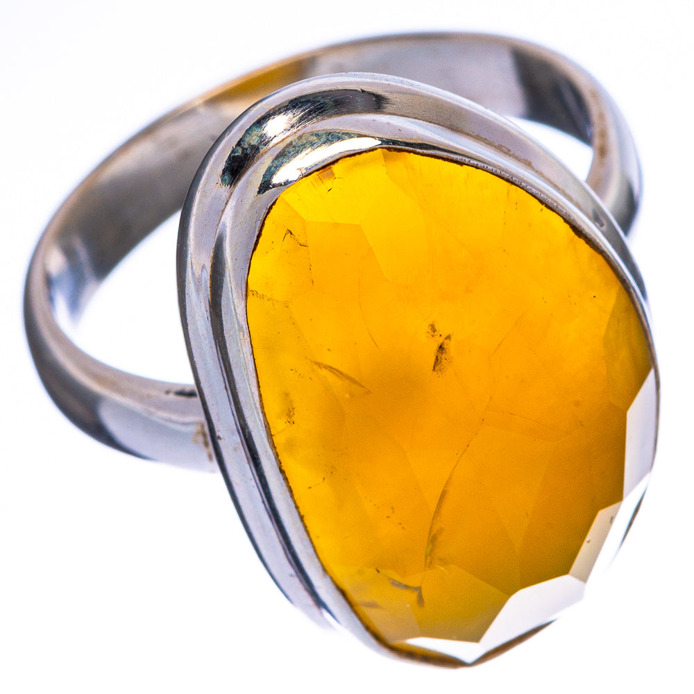 Yellow Opal Ring Size 7.75 (925 Sterling Silver) R1378