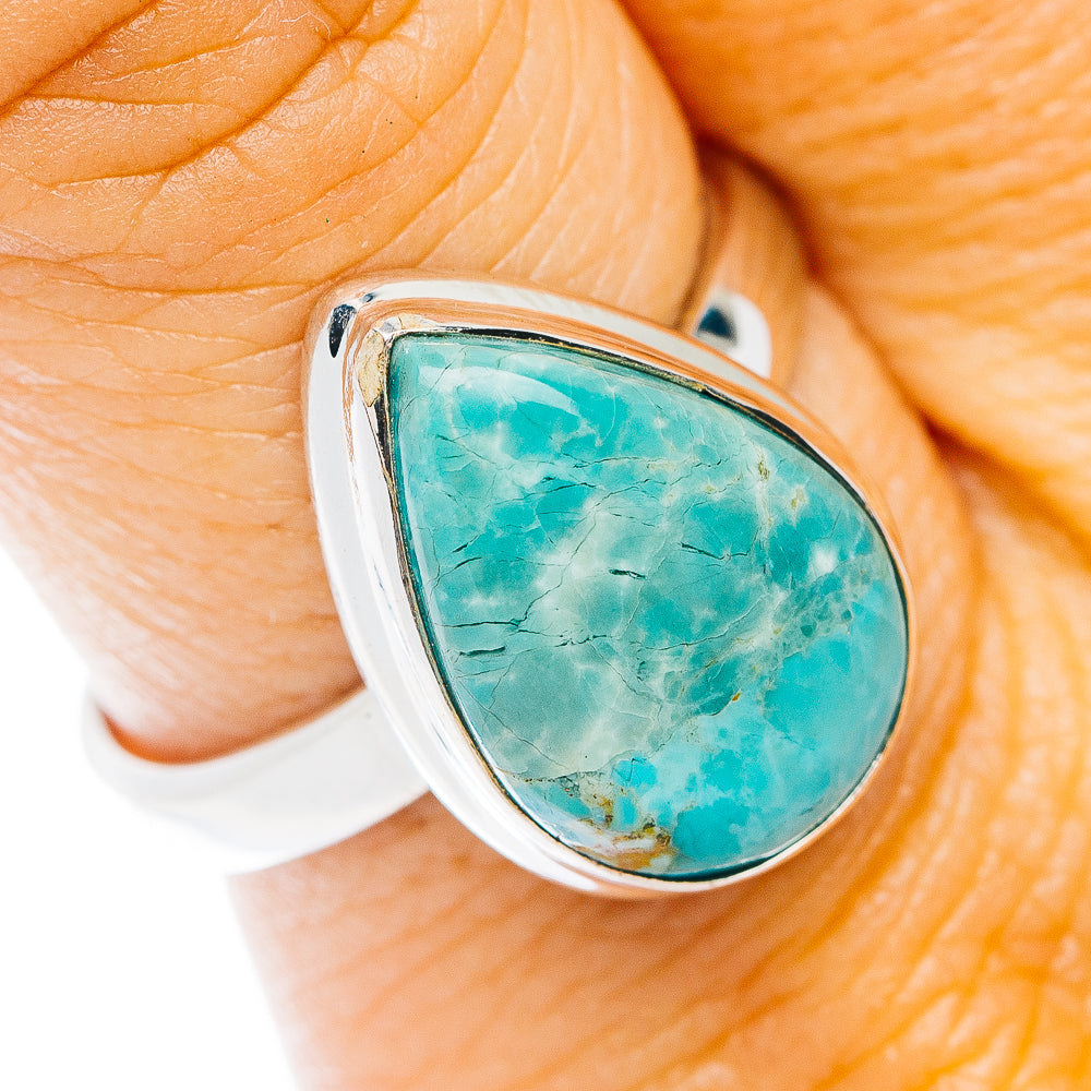 White Water Turquoise Ring Size 9 (.925 Sterling Silver)