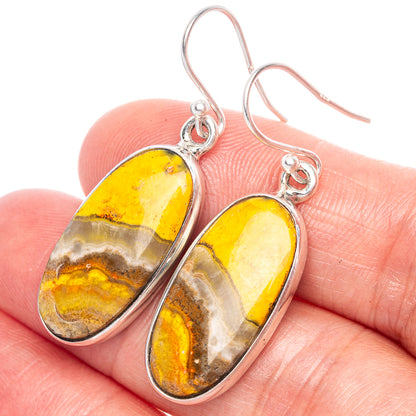Bumble Bee Jasper Earrings 1 5/8" (925 Sterling Silver) E1154