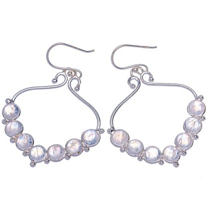 Rainbow Moonstone Earrings 1 7/8" (925 Sterling Silver) E433061