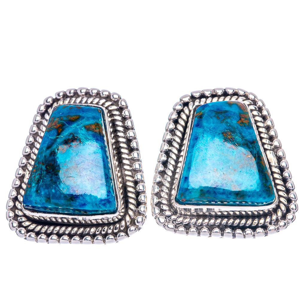 Shattuckite Earrings 5/8" (925 Sterling Silver) E1505