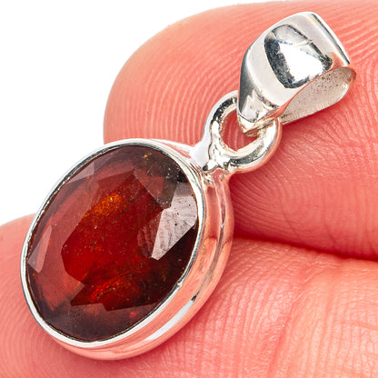 Rare Hessonite Garnet Pendant 1" (.925 Sterling Silver)