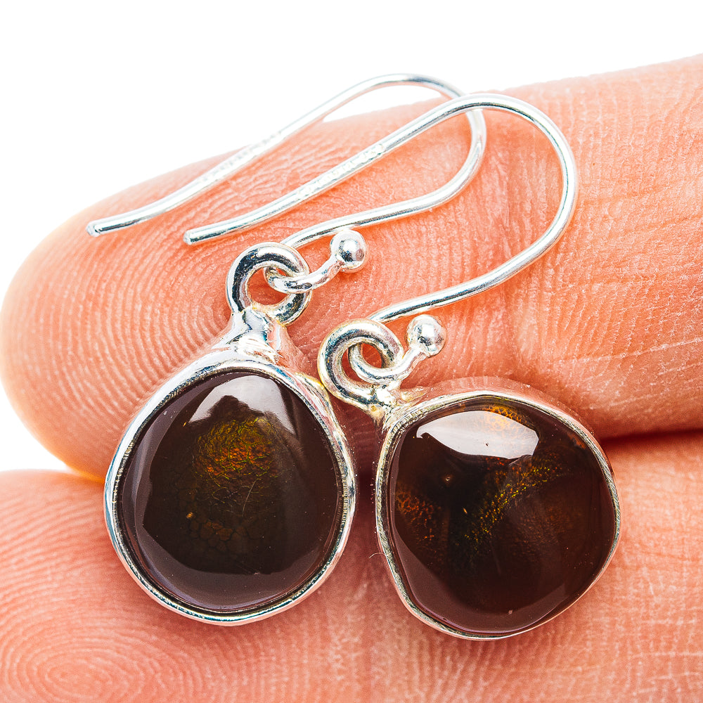 Premium Mexican Fire Agate Earrings 1 1/8" (.925 Sterling Silver)