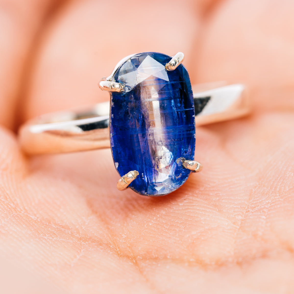 Faceted Kyanite Ring Size 9.5 (.925 Sterling Silver)