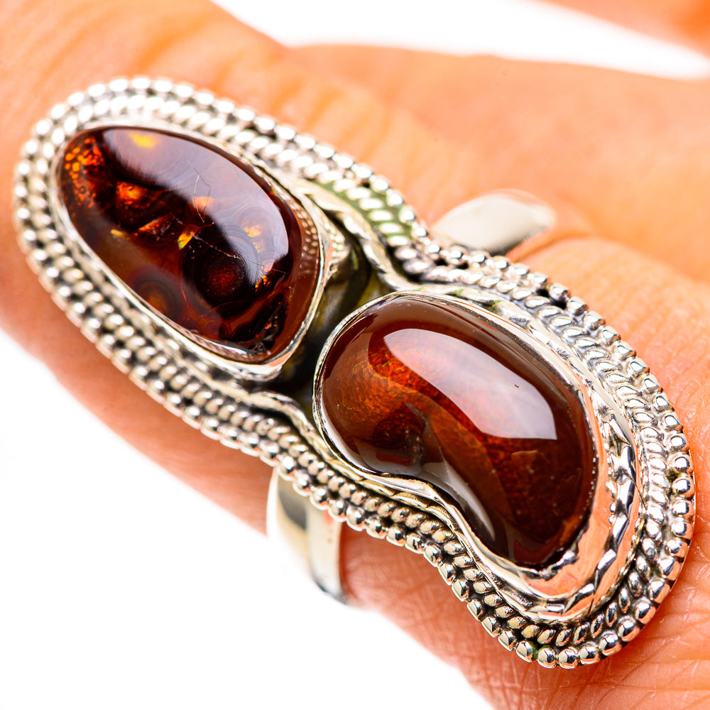 Large Mexican Fire Agate 925 Sterling Silver Ring Size 8 (925 Sterling Silver) RING139501