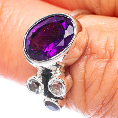 Premium Faceted Amethyst 925 Sterling Silver Ring Size 6 (925 Sterling Silver) R2695