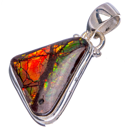 Rare Canadian Ammolite Pendant 1 1/4" (.925 Sterling Silver)