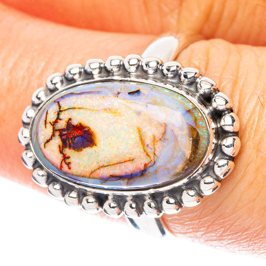 Rare Sterling Opal Ring Size 7.25 (925 Sterling Silver) R4660