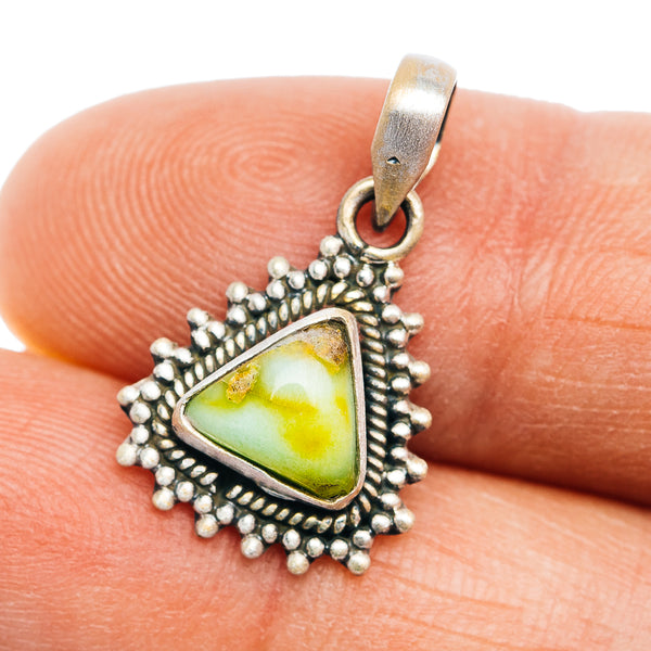 Southwestern Style Palomino Turquoise Pendant 7/8" (.925 Sterling Silver)