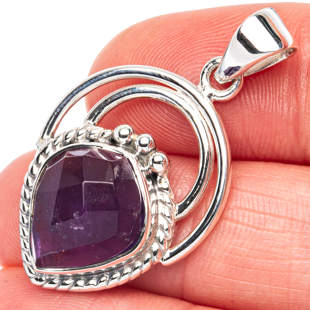 Premium Amethyst Pendant 1 3/8" (925 Sterling Silver) P44678