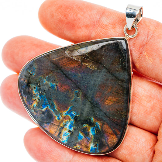 Premium Spectrolite Pendant 2 3/8" (.925 Sterling Silver)