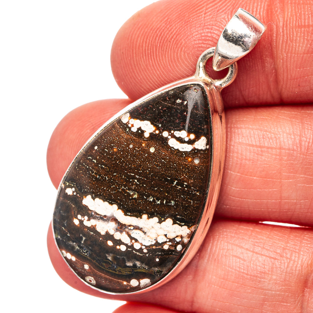 Ocean Jasper Pendant 1 5/8" (.925 Sterling Silver)