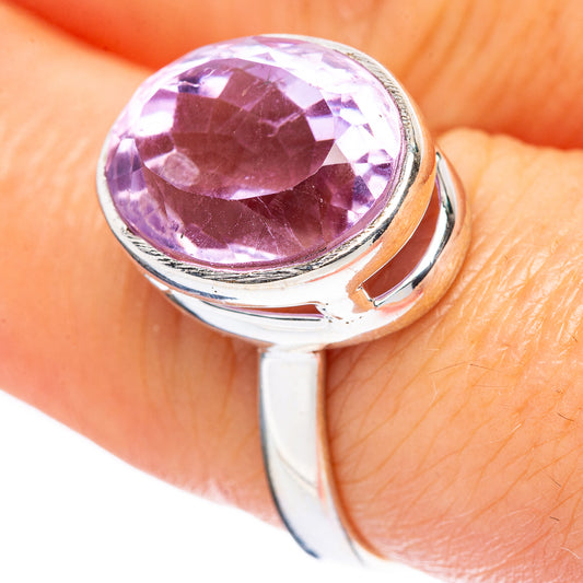 Faceted Amethyst Ring Size 7.5 (925 Sterling Silver) R4486