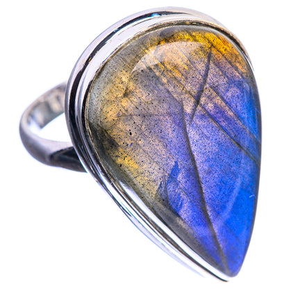 Large Labradorite 925 Sterling Silver Ring Size 11.75