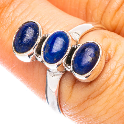 Lapis Lazuli Dainty Ring Size 7 (925 Sterling Silver) R5282