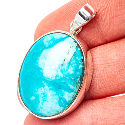 Premium Persian Turquoise Pendant 1 1/2" (.925 Sterling Silver)