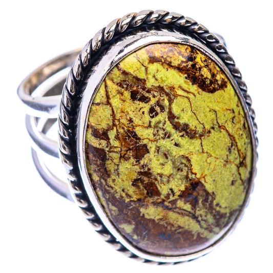 Large Gaspeite Ring Size 8.75 (925 Sterling Silver) R141364