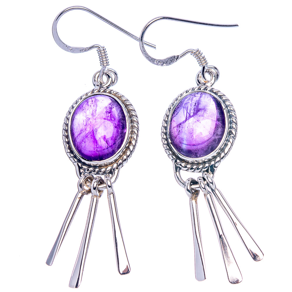 Premium Amethyst Earrings 2 1/8" (925 Sterling Silver) E1201