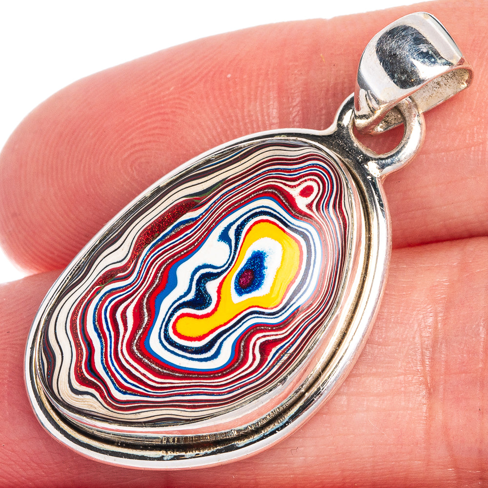 Fordite Pendant 1 1/2" (925 Sterling Silver) P39809