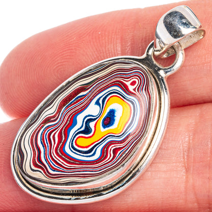 Fordite Pendant 1 1/2" (925 Sterling Silver) P39809