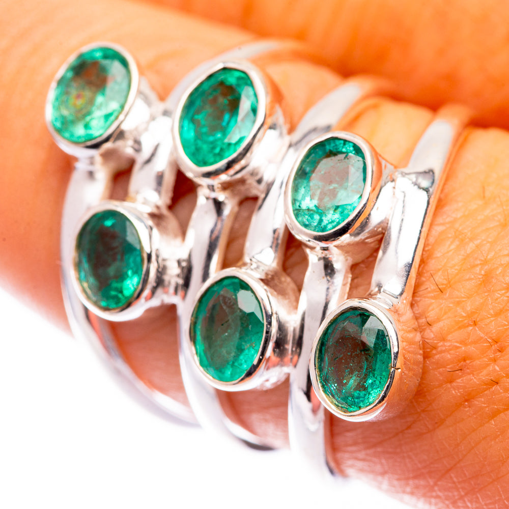 Zambian Emerald Ring Size 8.25 (925 Sterling Silver) R140908