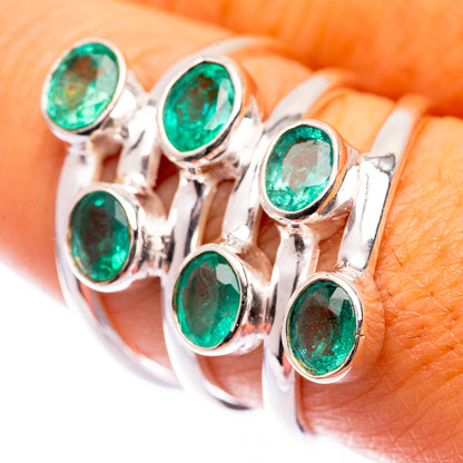 Zambian Emerald Ring Size 8.25 (925 Sterling Silver) R140908